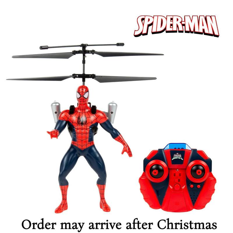 Marvel Spider-Man RC Helicopter: Licensed, LED Lights, Stable Control, Gift for Kids 6+