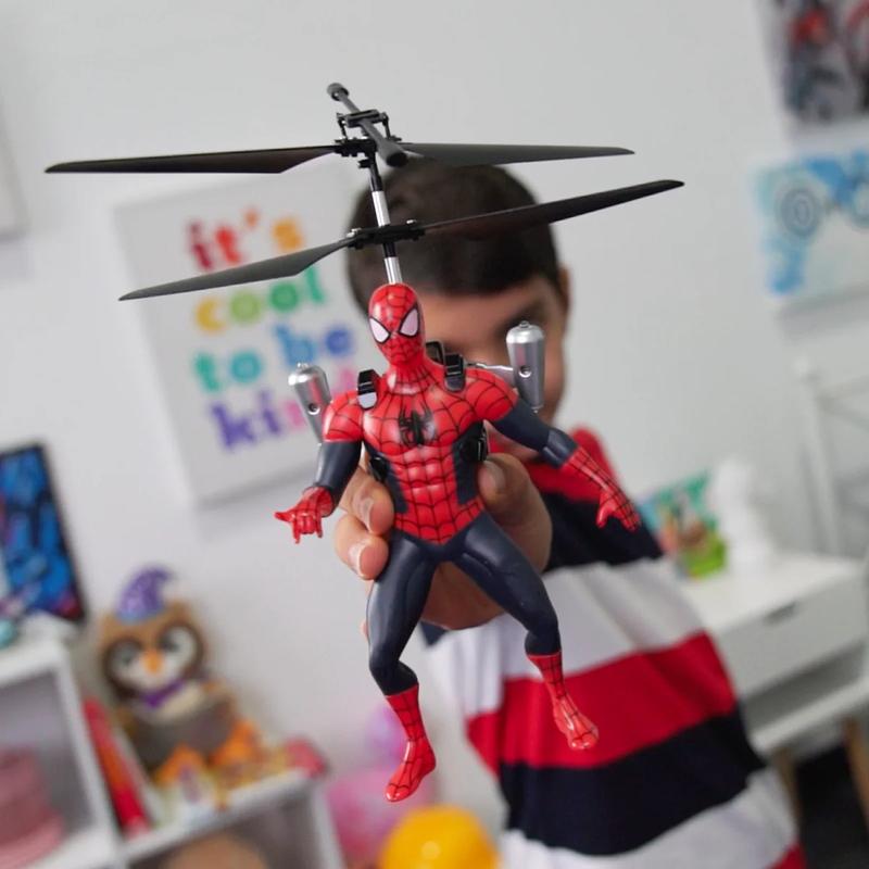 Marvel Spider-Man RC Helicopter: Licensed, LED Lights, Stable Control, Gift for Kids 6+